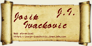 Josip Ivačković vizit kartica